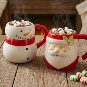 The Snowman & Santa Coffee Tea Mug Cups